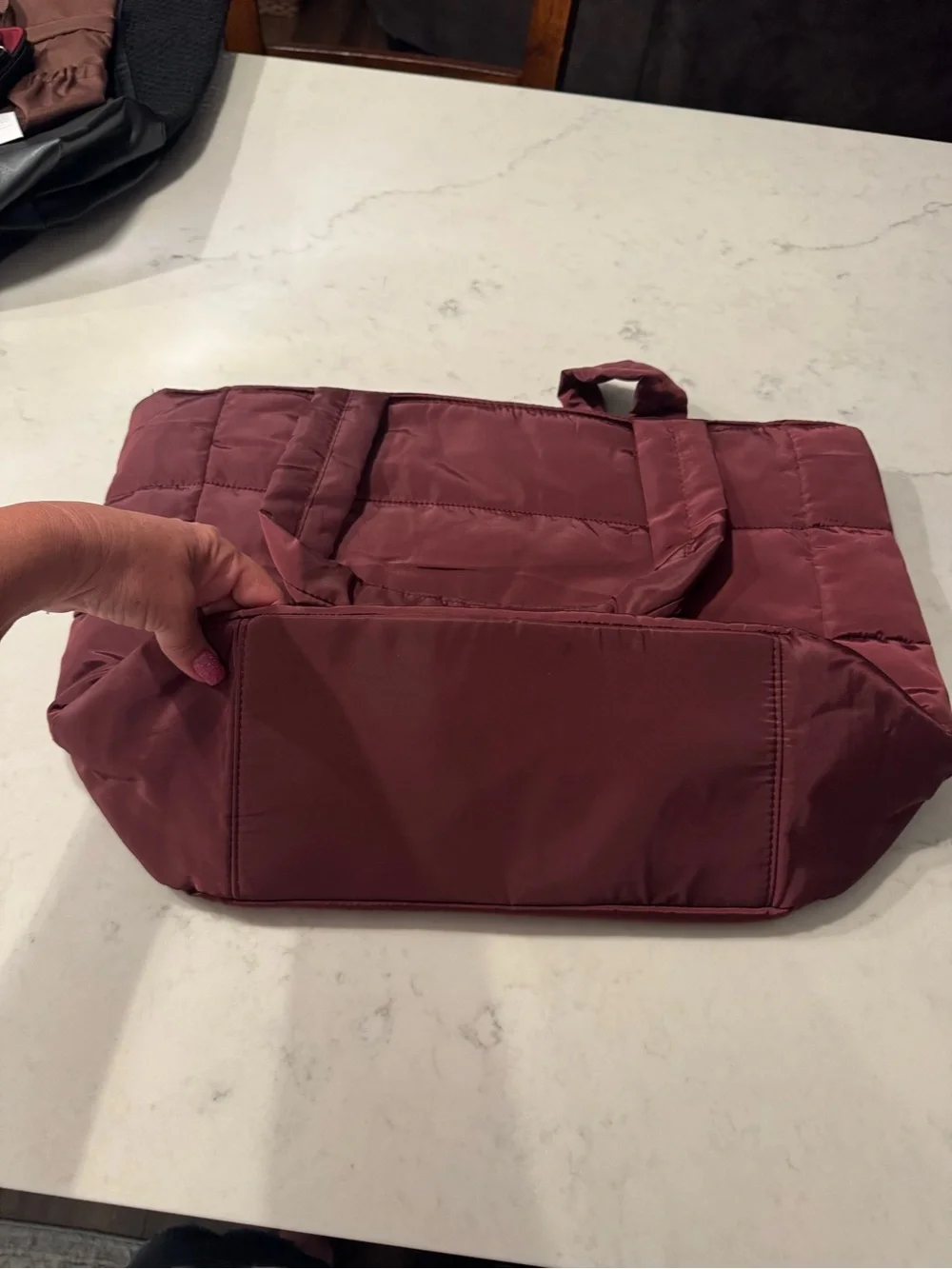 Splits59 Quilted Gym Tote Bag in Burgundy